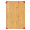 Farberware 15-inch by 21-inch Bamboo Wood Cutting Board with Red Non-slip Corners