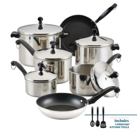 Farberware Classic 15 Piece Stainless Steel Pots and Pans Set