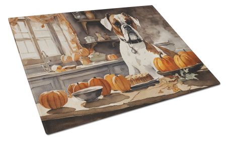 NEW Boxer Fall Kitchen Pumpkins Glass Cutting Board Decorative Tempered Glass Kitchen Cutting and Serving Board Large Size Chopping Board