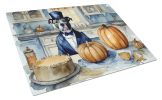 NEW Pit Bull Terrier Fall Kitchen Pumpkins Glass Cutting Board Decorative Tempered Glass Kitchen Cutting and Serving Board Large Size Chopping Board