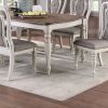 Transitional Style 7pc Dining Set Dining Table w Oak Top 6xSide Chairs Cushion Seat Antique White Kitchen Dining Room