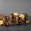 Thyme & Table 4-Piece 12oz Tortoise Black Drinking Glass Set