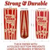 Popcorn Bags 2oz Bulk Pack of 125 Large Brown Red Individual Pop Corn Paper Bags Family Movie Night Mini Snack Boxes Concession Stand Party or Game Su