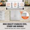 BBQ Access Door, 24W x 24H Inch Double Outdoor Kitchen Door, Stainless Steel Flush Mount Door, Double Wall Vertical Door with Handles and Hooks