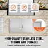 BBQ Access Door, 36W x 21H Inch Double Outdoor Kitchen Door, Stainless Steel Flush Mount Door, Wall Vertical Door with Handles, for BBQ Island