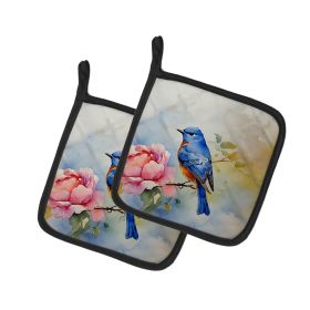 Bluebird Pair of Pot Holders Kitchen Heat Resistant Pot Holders Sets Oven Hot Pads for Cooking Baking BBQ, 7 1/2 x 7 1/2 (Default: Default)