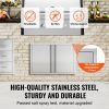 BBQ Access Door, 30W x 21H Inch Double Outdoor Kitchen Door, Stainless Steel Flush Mount Door, Wall Vertical Door with Recessed Handles